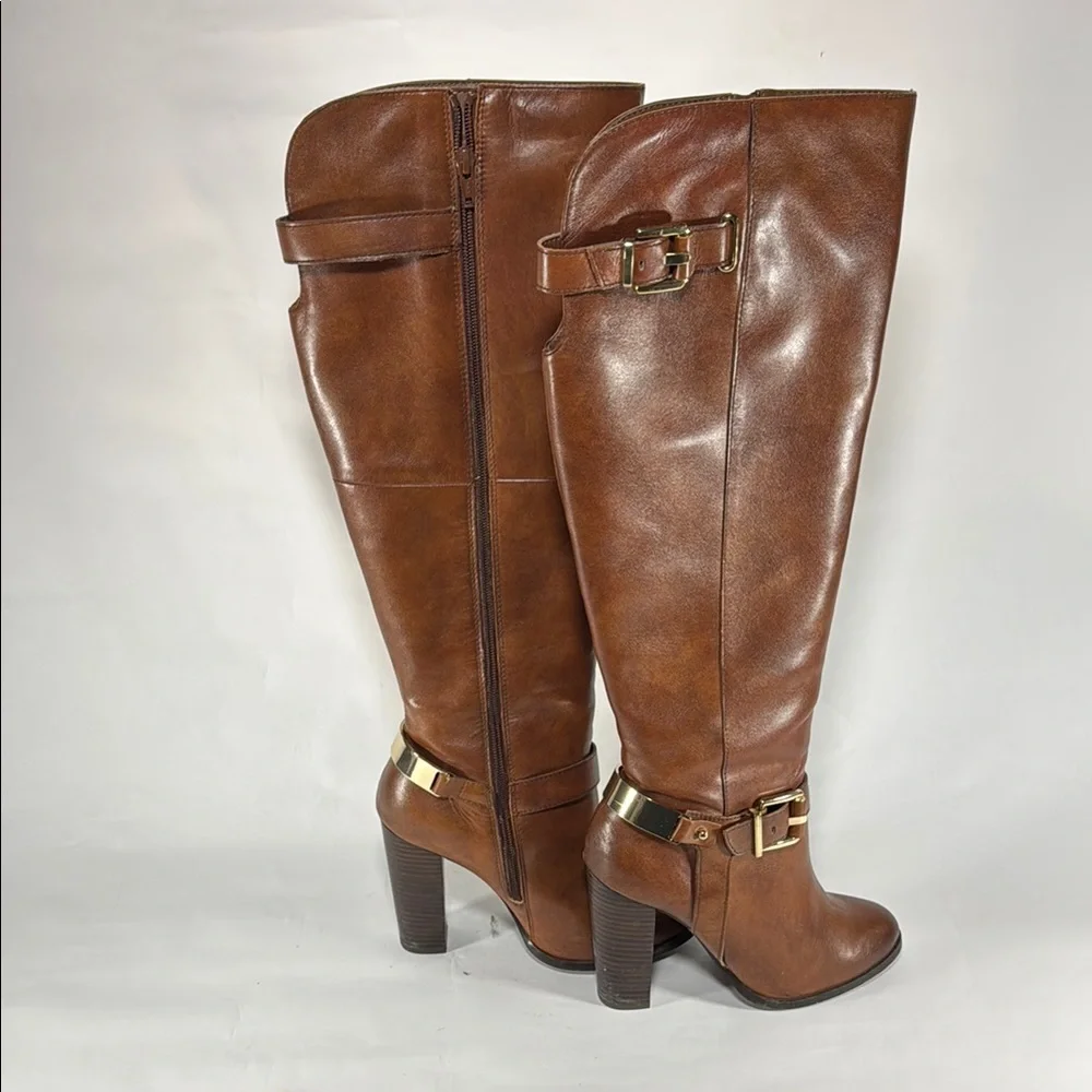 Aldo Brantingham Brown Knee-High Leather Boots 7.5 - Picture 6 of 10